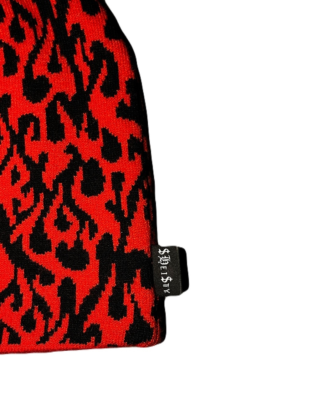 $HEISTY Red & Black Flame Knit Beanie - Picture 4 of 4